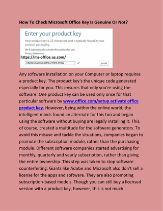 How To Check Microsoft Office Key Is Genuine Or Not