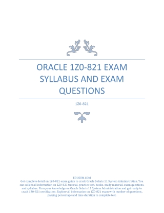 Oracle 1Z0-821 Exam Syllabus and Exam Questions