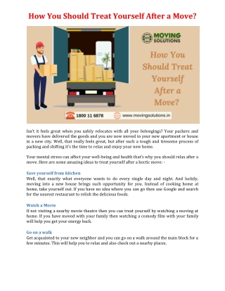How You Should Treat Yourself After a Move?