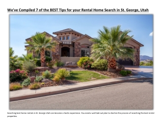 We've Compiled 7 of the BEST Tips for your Rental Home Search in St. George, Utah