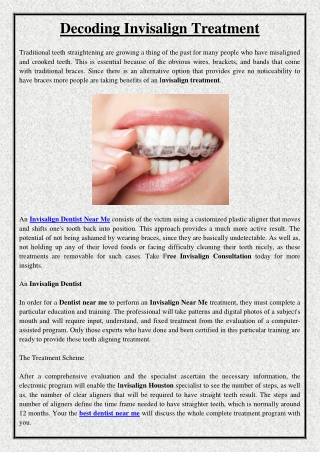 Decoding Invisalign Treatment