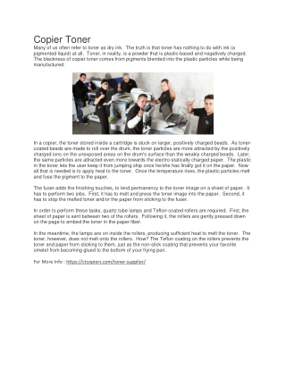 Copier Toner Gets You the Best in Printout Quality for Your Business