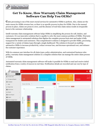 Get To Know, How Warranty Claim Management Software Can Help You OEMs?