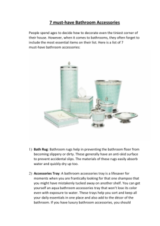 7 must have bathroom accessories - Julia Knight Collection