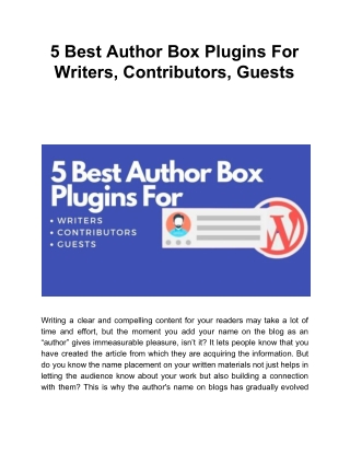 5 Best Author Box Plugins For Writers, Contributors, Guests