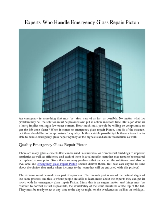 Experts who handle emergency glass repair picton