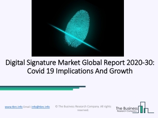 Global Digital Signature Market Opportunities And Strategies To 2030