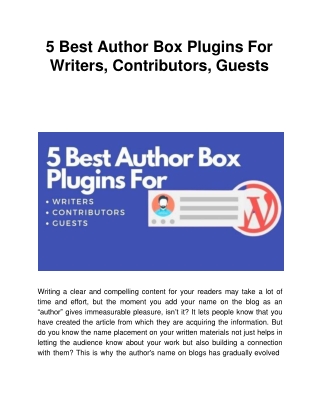 5 Best Author Box Plugins For Writers, Contributors, Guests