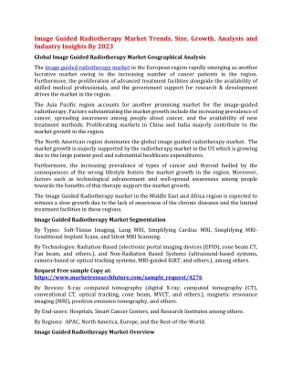 Image Guided Radiotherapy Market Trends, Size, Growth, Analysis and Industry Insights By 2023