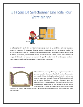 8 façons de sélectionner une toile pour votre maison