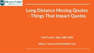 Long Distance Moving Quotes - Things that Impact Quotes