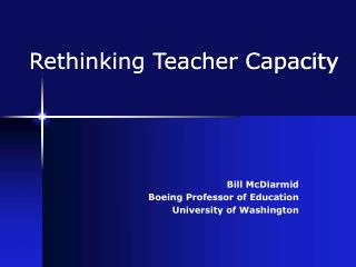 Rethinking Teacher Capacity