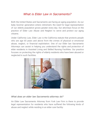 What is Elder Law in Sacramento