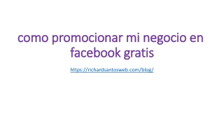 como promocionar mi negocio en facebook gratis