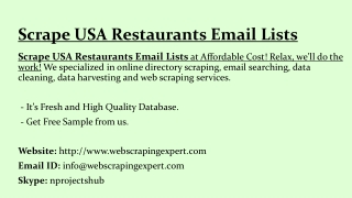 Scrape USA Restaurants Email Lists