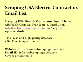 Scraping USA Electric Contractors Email List