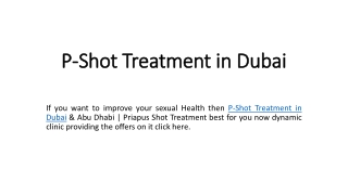 P-Shot Treatment in Dubai