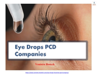 Eye Drops PCD Companies in India: Venistro Biotech
