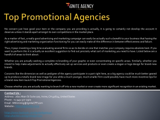 Top Promotional Agencies