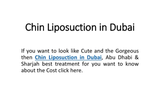 Chin Liposuction in Dubai