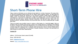 Short-Term Phone Hire