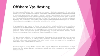 Offshore Vps Hosting