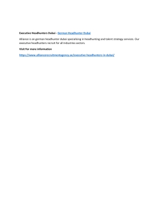 Executive Headhunters Dubai - German Headhunter Dubai