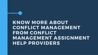 Know More About Conflict Management From Conflict Management Assignment Help Providers