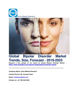 Global Bipolar Disorder Market Trends, Size, Forecast - 2019-2025