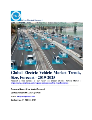 Global Electric Vehicle Market Trends, Size, Forecast - 2019-2025