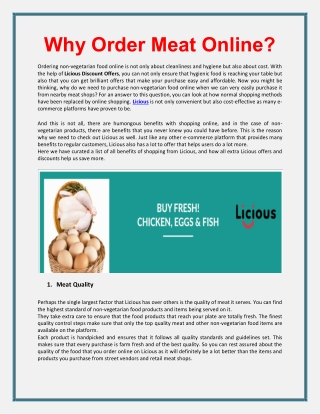 Licious Discount Offers - Why Order Meat Online?