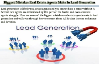 Biggest Mistakes Real Estate Agents Make In Lead Generation