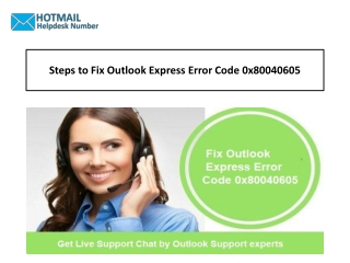 1-888-726-3195 Steps to Fix Outlook Express Error Code 0x80040605