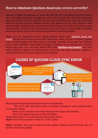 How to eliminate Quicken cloud sync errors correctly?