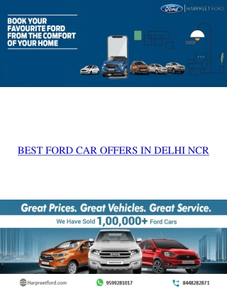 Best Ford Car offers in Delhi NCR for the month of July