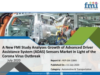 A New FMI Report Forecasts the Impact of COVID-19 Pandemic on Advanced Driver Assistance System (ADAS) Sensors Market Gr