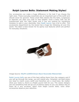 Ralph Lauren Belts: Statement Making Styles!