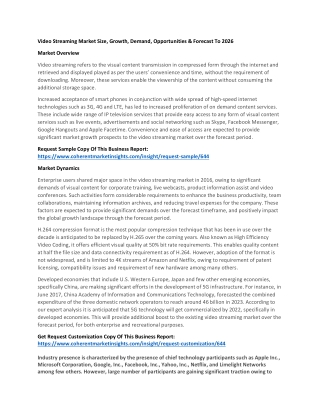 Video Streaming Market Size, Growth, Demand, Opportunities & Forecast To 2026