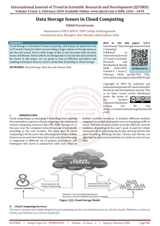 Data Storage Issues in Cloud Computing