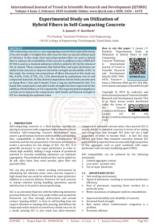 Experimental Study on Utilization of Hybrid Fibers in Self Compacting Concrete