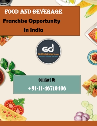 Food and Beverage Franchise Opportunity in India