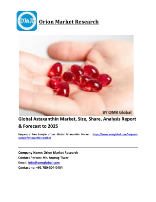 Global Astaxanthin Market Growth, Size, Share, Industry Report and Forecast 2019-2025