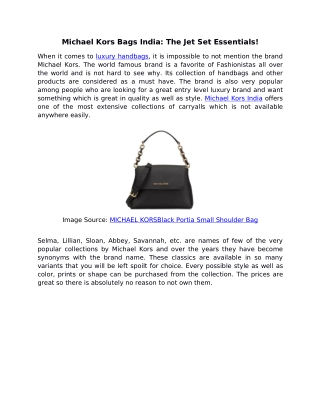 Michael Kors Bags India: The Jet Set Essentials!