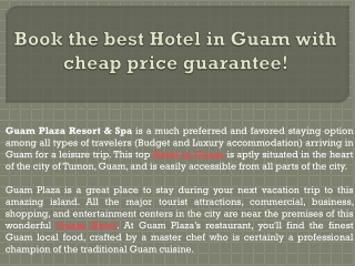 Book the best Hotel in Guam with cheap price guarantee!