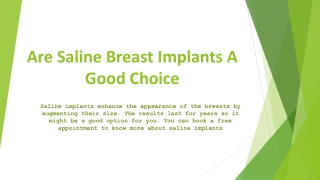 Are Saline Breast Implants A Good Choice