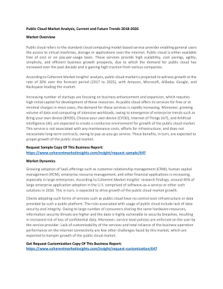 Public Cloud Market Analysis, Current and Future Trends 2018-2026