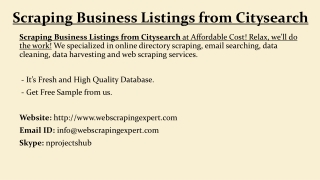 Scraping Business Listings from Citysearch