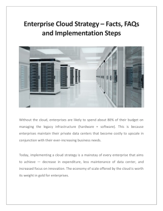 Enterprise Cloud Strategy – Facts, FAQs and Implementation Steps