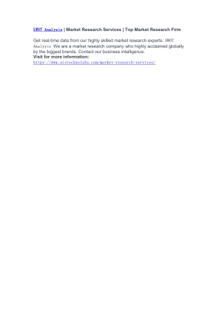 SWOT Analysis | Market Research Services | Top Market Research Firm