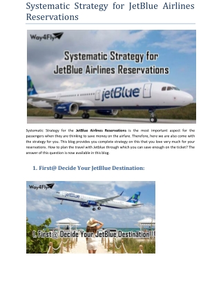 Systematic Strategy for JetBlue Airlines Reservations
